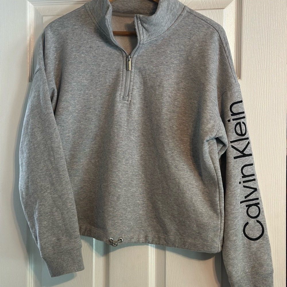 Calvin Klein Gray Quarter-Zip Sweatshirt